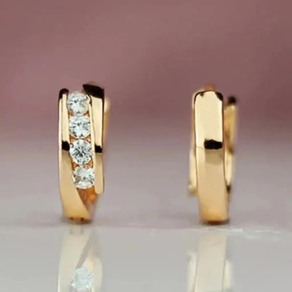 Classy Chic Zirconia Golden Hoop Earrings