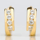 Classy Chic Zirconia Golden Hoop Earrings-ReesJewels-ReesJewels