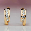 Classy Chic Zirconia Golden Hoop Earrings-ReesJewels-Gold-ReesJewels