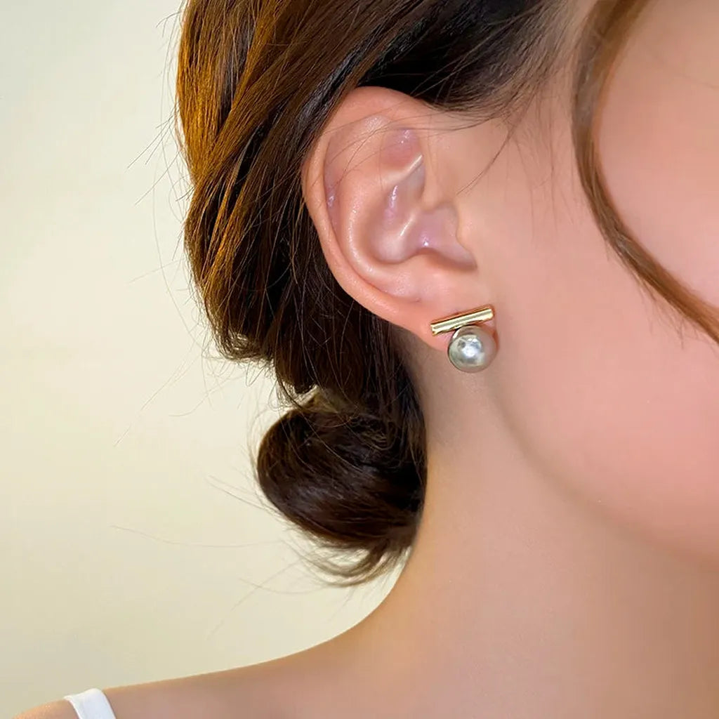 Classy Minimalist Imitation Pearl Pendant Earrings-ReesJewels-ReesJewels
