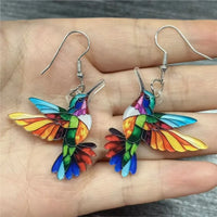 Colorful Hummingbird Dangle Earrings-Rees Jewels-ReesJewels