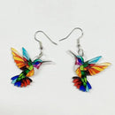 Colorful Hummingbird Dangle Earrings-Rees Jewels-ReesJewels