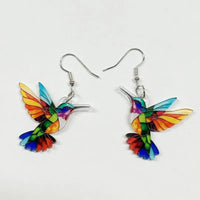 Colorful Hummingbird Dangle Earrings-Rees Jewels-ReesJewels