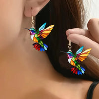 Colorful Hummingbird Dangle Earrings-Rees Jewels-ReesJewels