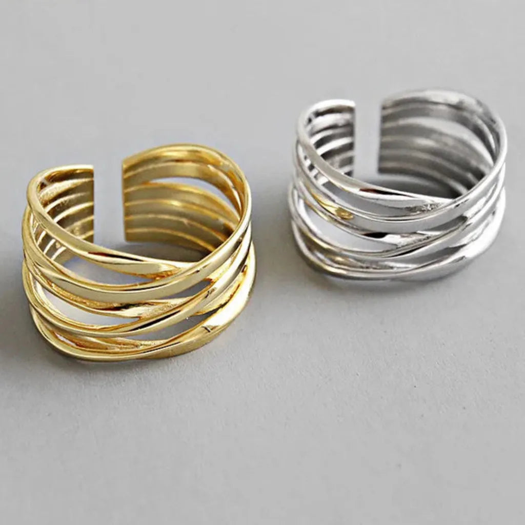 Creative Multilayer Winding Geometric Ring