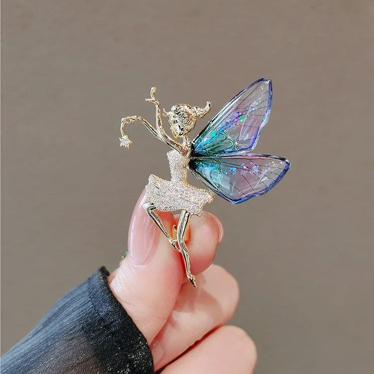 Crystal Fairy Brooche Badge Pin