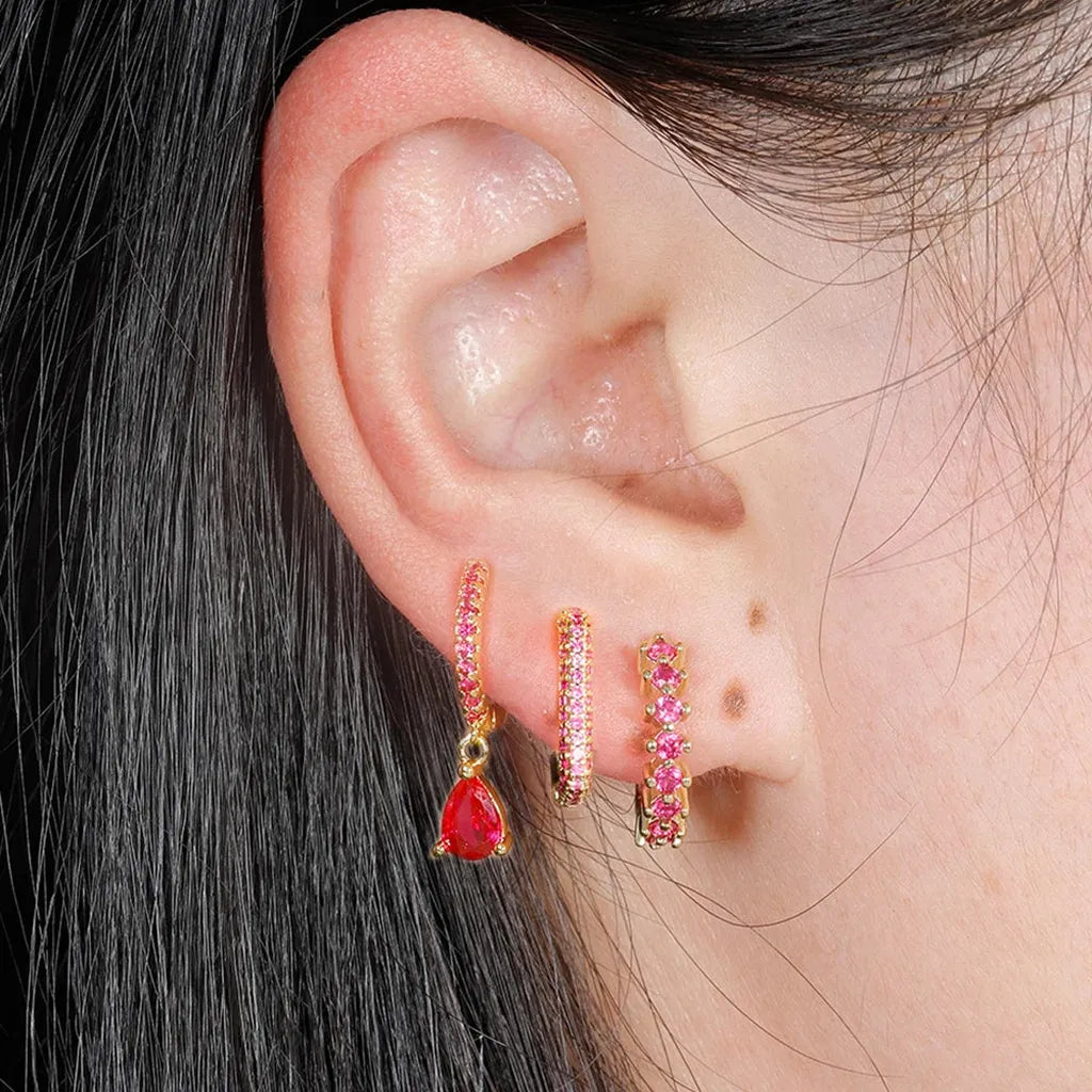 Cubic Zirconia Drop Earring Set-ReesJewels-ReesJewels