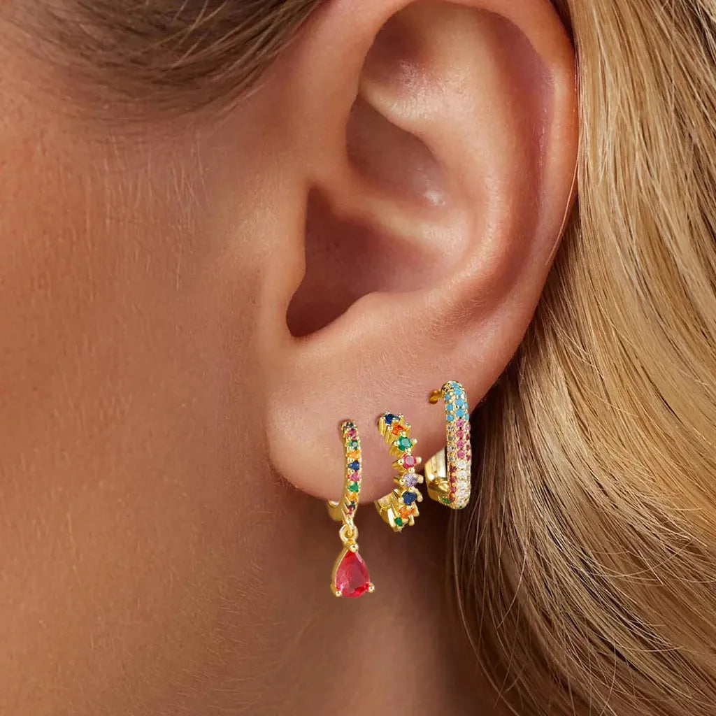 Cubic Zirconia Drop Earring Set-ReesJewels-ReesJewels