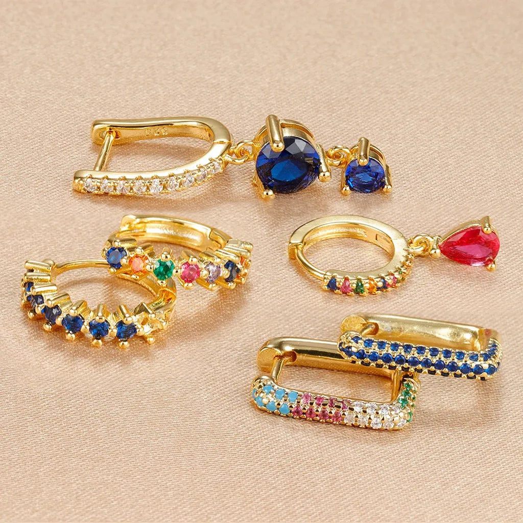 Cubic Zirconia Drop Earring Set-ReesJewels-ReesJewels