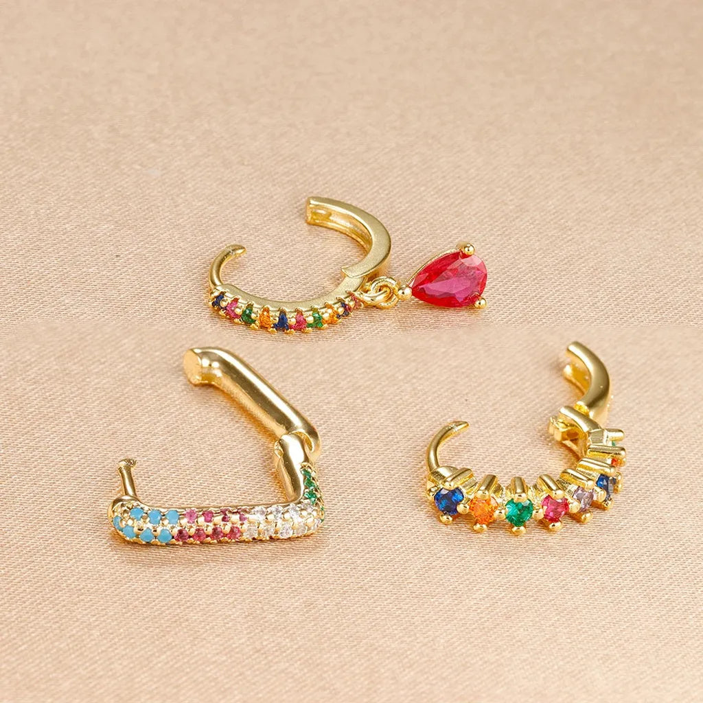 Cubic Zirconia Drop Earring Set-ReesJewels-ReesJewels