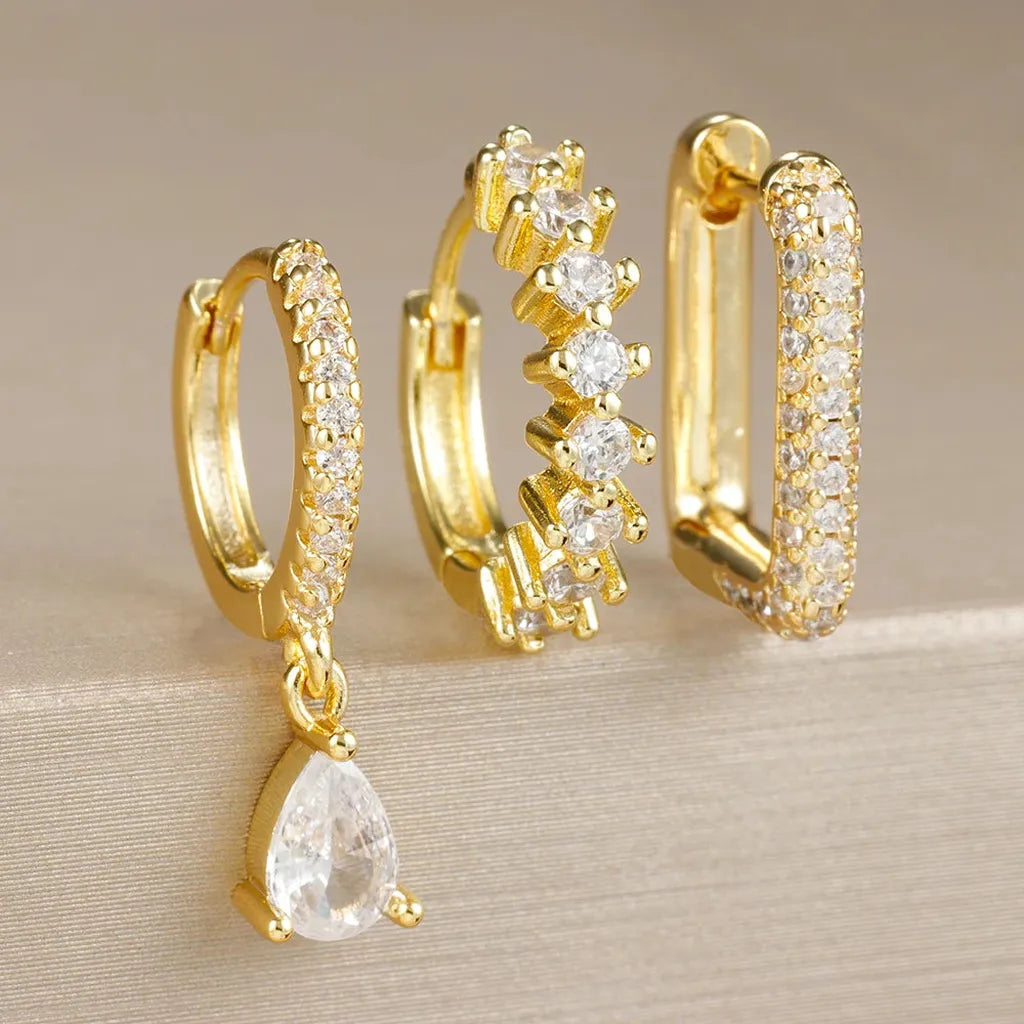 Cubic Zirconia Drop Earring Set
