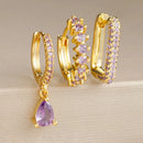 Cubic Zirconia Drop Earring Set-ReesJewels-ReesJewels