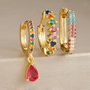 Cubic Zirconia Drop Earring Set-ReesJewels-ReesJewels