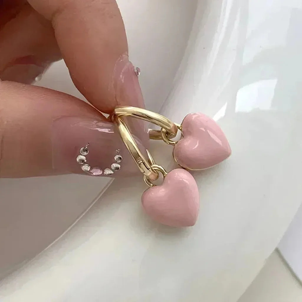 Cute Trendy Heart Detachable Drop Earrings