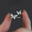 Dainty Sparkling Butterfly Zirconia Ring-ReesJewels-Silver-ReesJewels