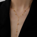 Dainty Y-shaped Beaded Choker Necklace-My Store-ReesJewels