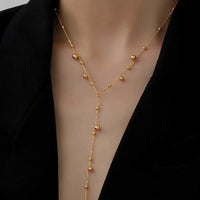 Dainty Y-shaped Beaded Choker Necklace-My Store-ReesJewels