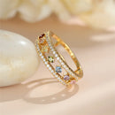Dainty Zirconia Vintage Rainbow Crystal Ring-Rees Jewels-ReesJewels