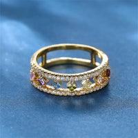 Dainty Zirconia Vintage Rainbow Crystal Ring-Rees Jewels-ReesJewels