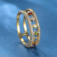 Dainty Zirconia Vintage Rainbow Crystal Ring-Rees Jewels-ReesJewels