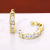 Dazzling Classic Design Crystal Hoop Earrings-Rees Jewels-ReesJewels