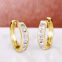 Dazzling Classic Design Crystal Hoop Earrings-Rees Jewels-ReesJewels