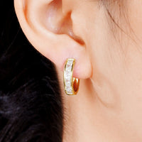 Dazzling Classic Design Crystal Hoop Earrings-Rees Jewels-ReesJewels