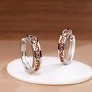 Dazzling Classic Design Crystal Hoop Earrings-Rees Jewels-Rust-ReesJewels