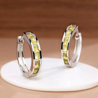 Dazzling Classic Design Crystal Hoop Earrings-Rees Jewels-Yellow-ReesJewels