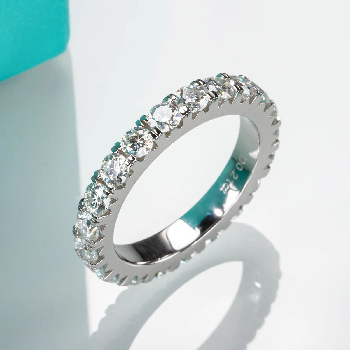 Dazzling Moissanite Diamond Eternity Band Ring
