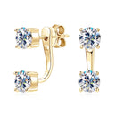 Dazzling Moissanite Diamond Stud Earrings-Rees Jewels-Yellow Gold-D-color-ReesJewels
