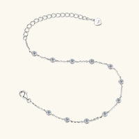 Delicate Bezel Moissanite Diamond Cuff Bracelet-Rees Jewels-ReesJewels
