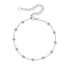 Delicate Bezel Moissanite Diamond Cuff Bracelet-Rees Jewels-White Gold-16.5cm-ReesJewels