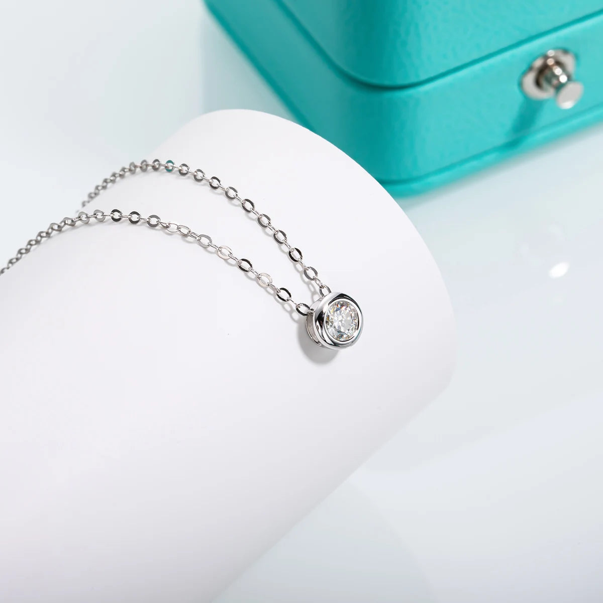Delicate Moissanite Diamond Pendant Necklace