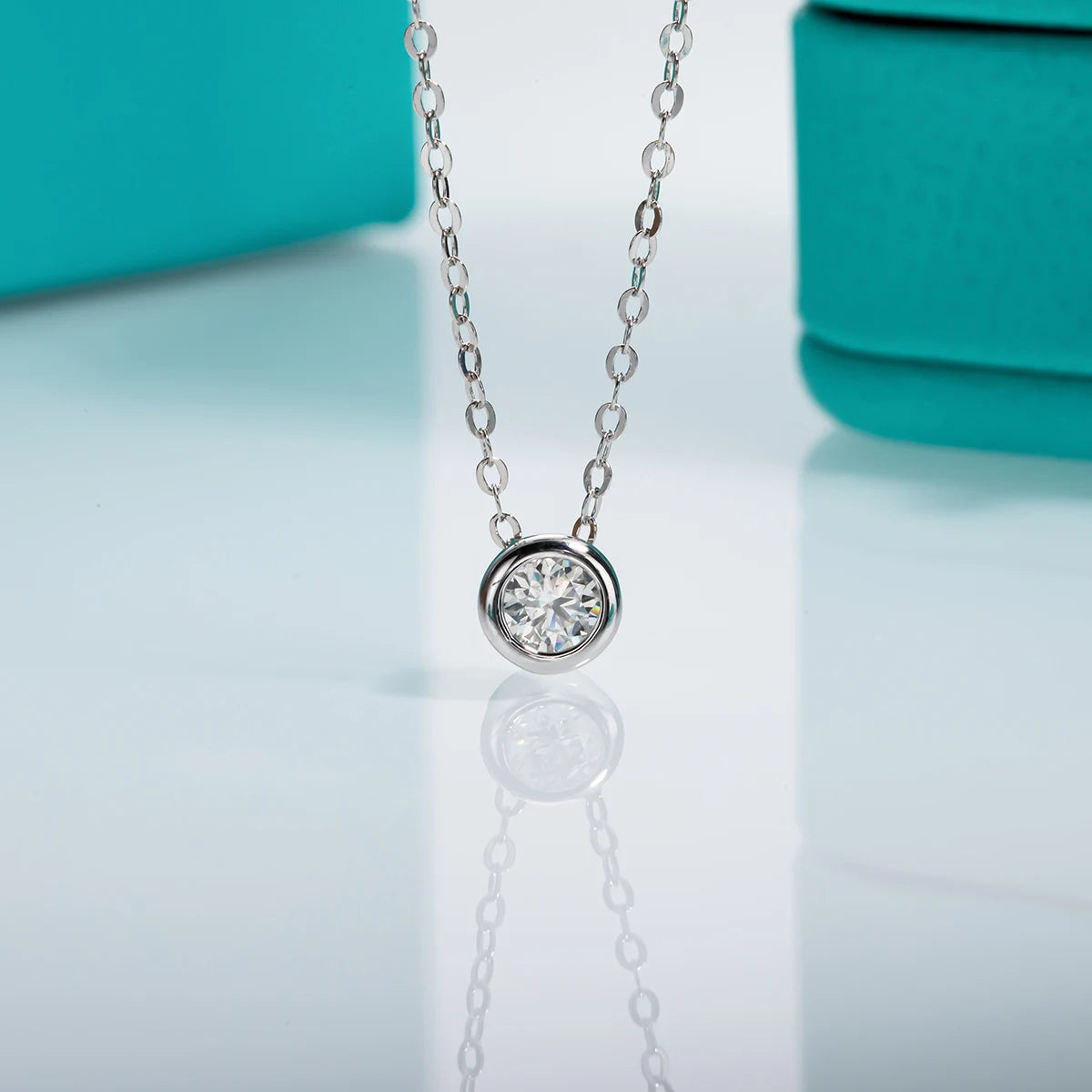 Delicate Moissanite Diamond Pendant Necklace