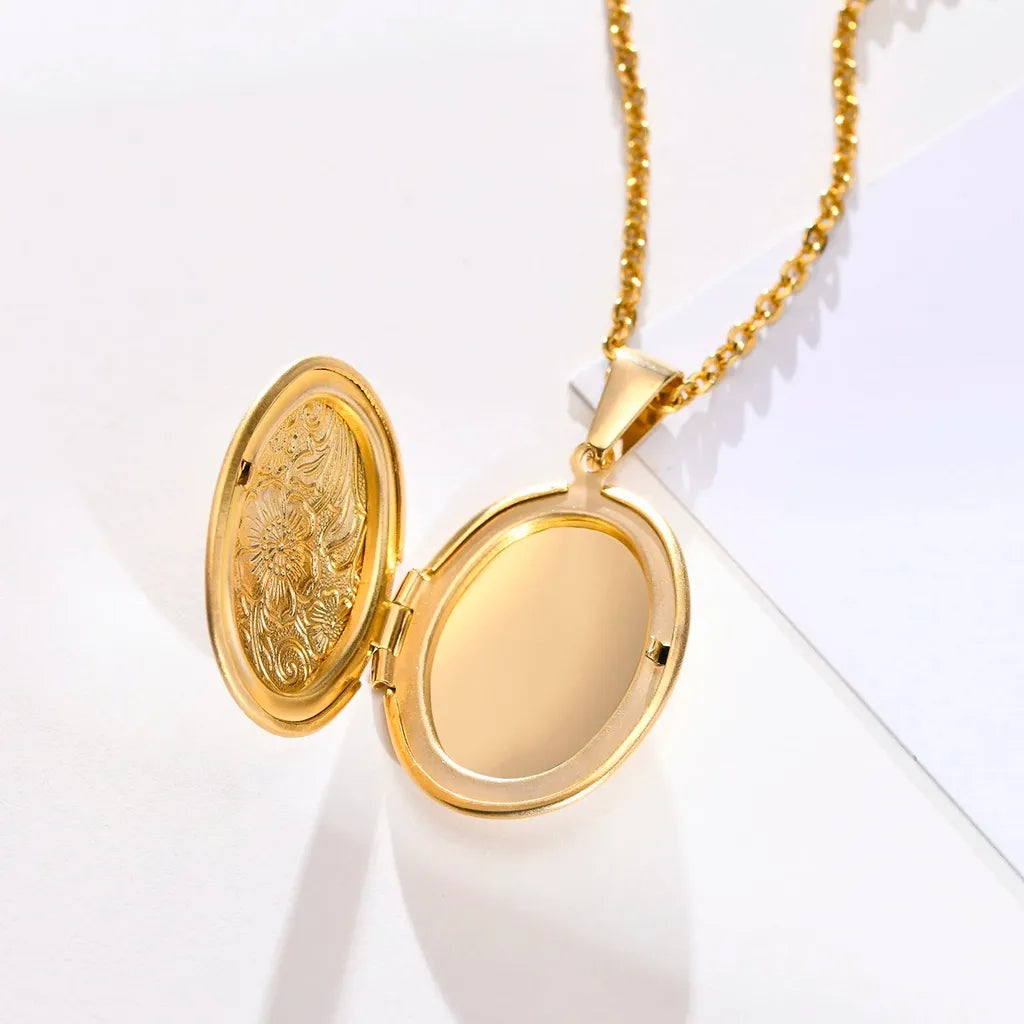 Delicate Photo Frame Promise Love Pendant Necklaces-ReesJewels-ReesJewels
