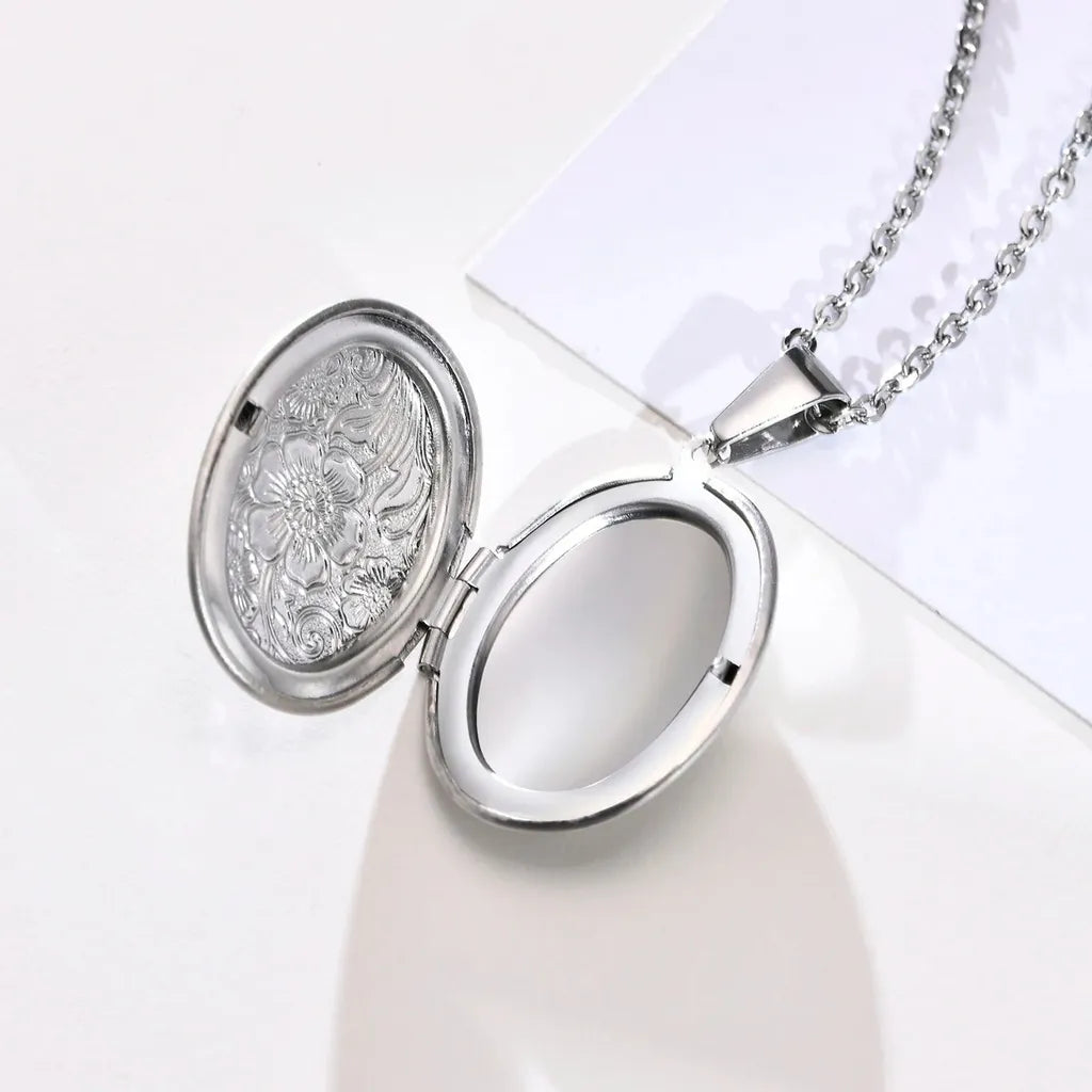 Delicate Photo Frame Promise Love Pendant Necklaces-ReesJewels-ReesJewels