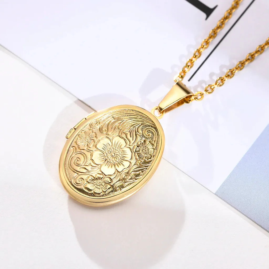 Delicate Photo Frame Promise Love Pendant Necklaces-ReesJewels-ReesJewels