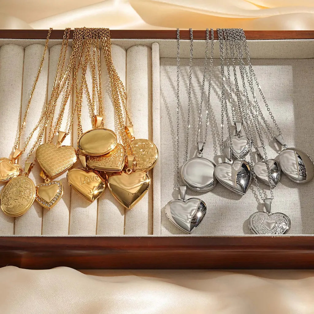 Delicate Photo Frame Promise Love Pendant Necklaces-ReesJewels-ReesJewels