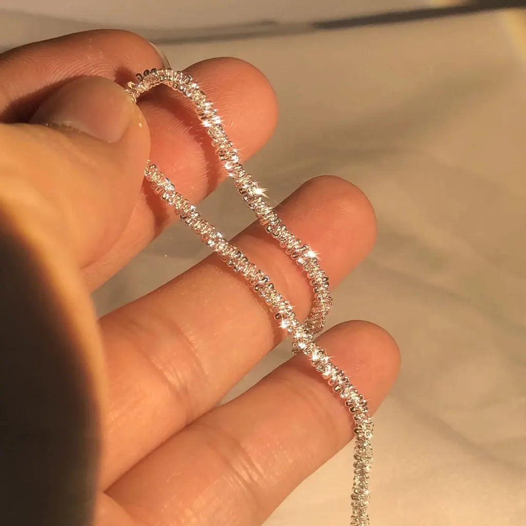 Delicate Shiny 925 Sterling Silver Chain Bracelet
