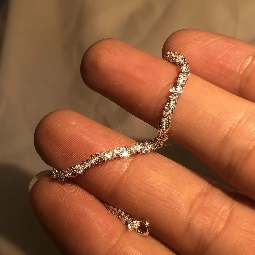 Delicate Shiny 925 Sterling Silver Chain Bracelet-My Store-ReesJewels