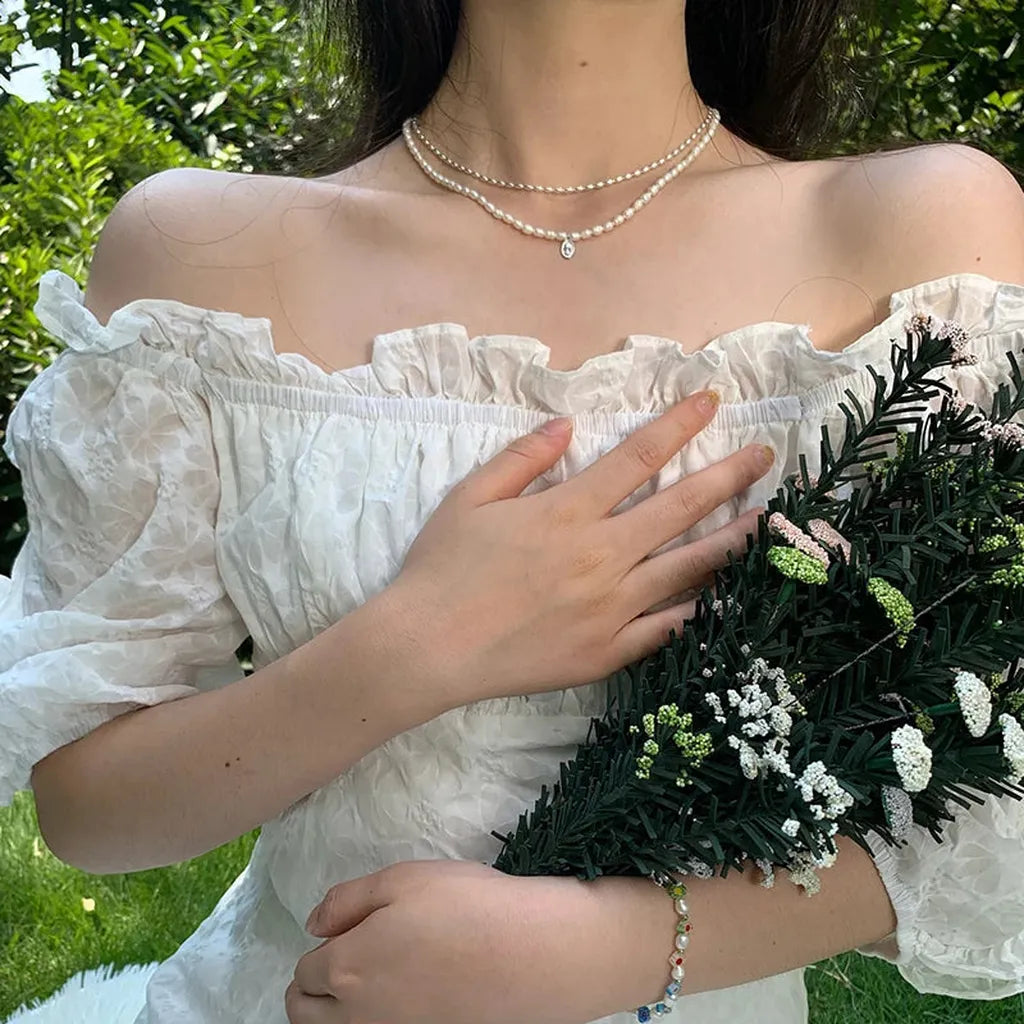 Delicate Shiny Collarbone Beads Choker-My Store-ReesJewels