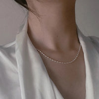Delicate Shiny Collarbone Beads Choker-My Store-Platinum-55 cm-ReesJewels