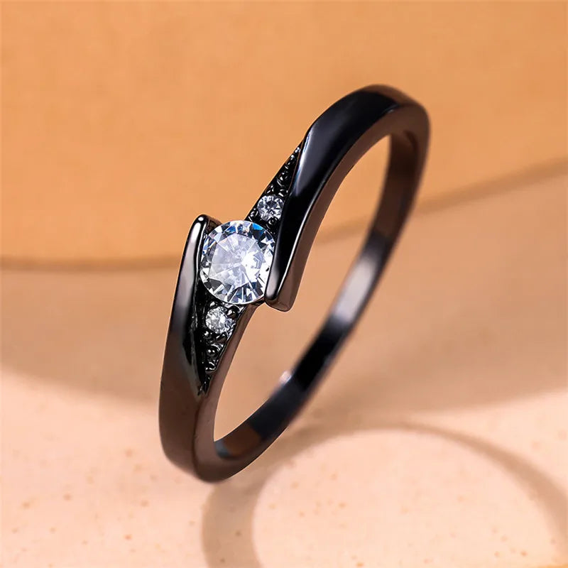 Delicate Small Zirconia Stone Solitaire Ring-Rees Jewels-ReesJewels