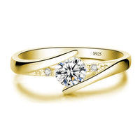 Delicate Small Zirconia Stone Solitaire Ring-Rees Jewels-Gold-4-ReesJewels