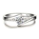 Delicate Small Zirconia Stone Solitaire Ring-Rees Jewels-Silver-4-ReesJewels