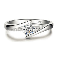 Delicate Small Zirconia Stone Solitaire Ring-Rees Jewels-Silver-4-ReesJewels