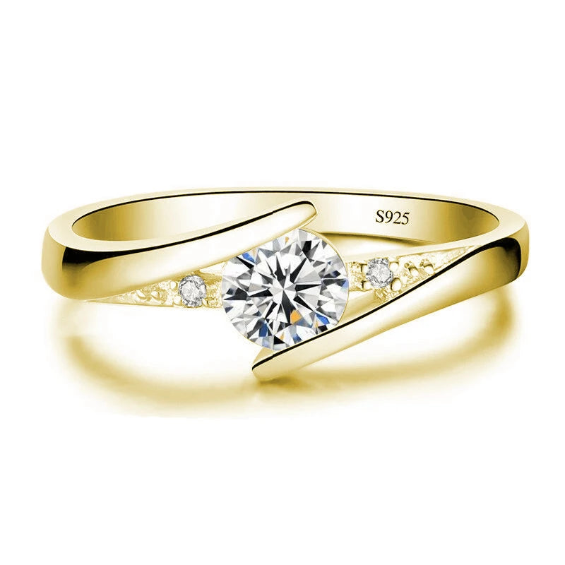 Delicate Small Zirconia Stone Solitaire Ring