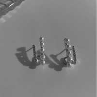 Designer Double Layer Zirconia Imitation Pearl Earrings-ReesJewels-ReesJewels