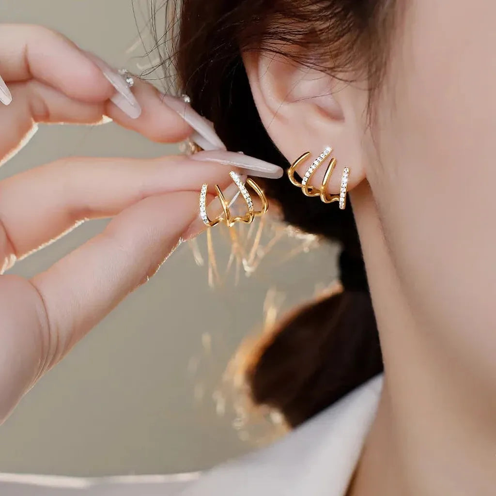 Designer Irregular Layered Earrings
